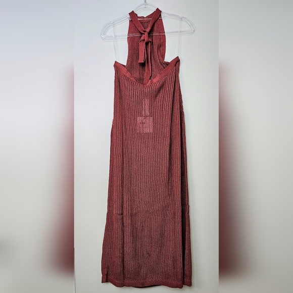 Beach Riot for Anthropologie Halter Crochet Cover-Up Dress, Reddish Brown, 1X - Picture 10 of 14